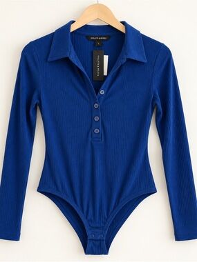 Women's Blue Bodysuit Top Size Large NWT